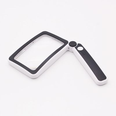 MVUYO Handheld Charging Foldable Power Display LED Light Reading Newspaper Magnifying Glass(Gray)
