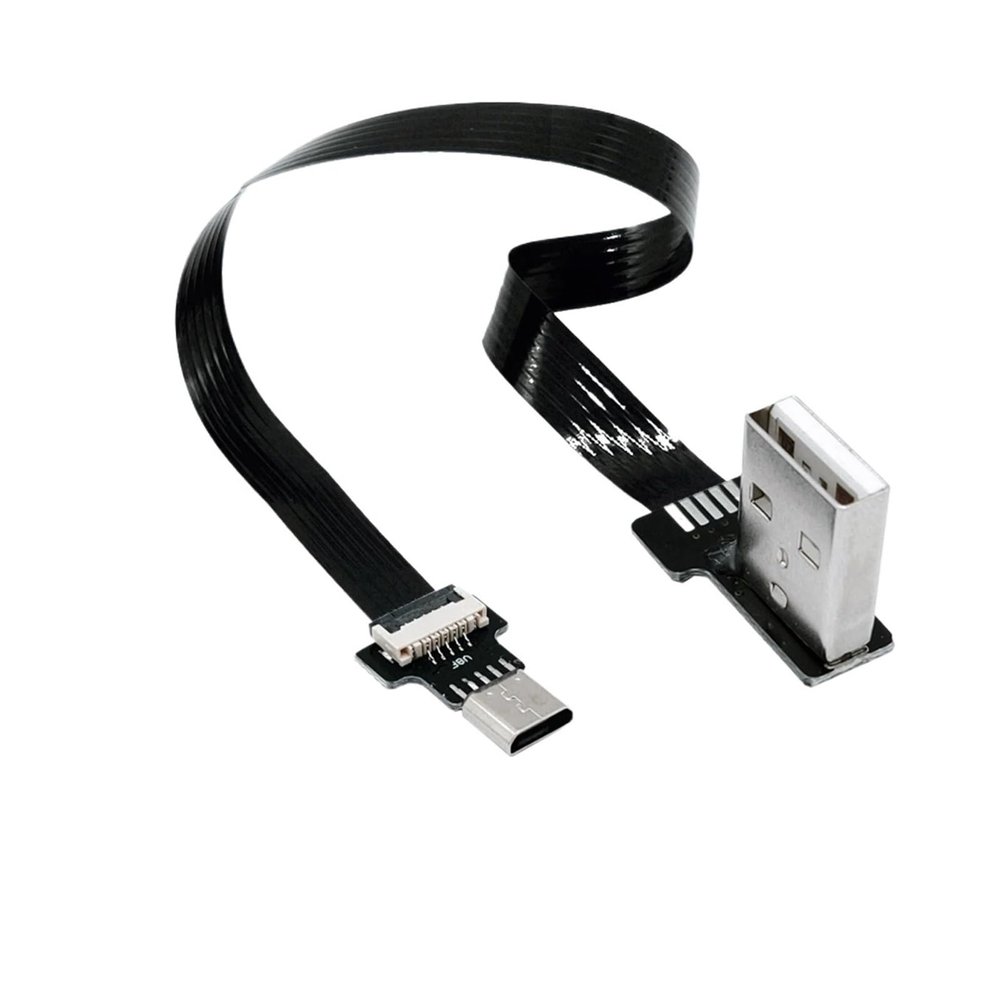 Seodon 5CM-1M FPV Data Cable Elbow USB Data Cable Mobile Flat Cable Double Elbow(10CM,AMLE-V8F)