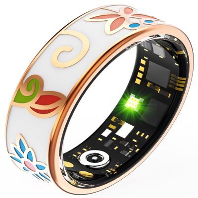 CNBRO Smart Rings for Women Fitness Ring Heart Rate Monitor Sleep Tracker Blood Pressure Health Ring Step Counter Calories Pedometer Waterproof Retro Vintage Ladies Anillo Inteligente