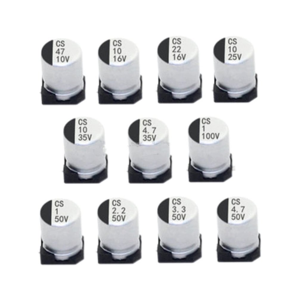20pcs SMD Electrolytic Capacitor Aluminum 10V 16V 25V 35V 50V 1UF 2.2UF 4.7UF 10UF 22UF 47UF 100UF(25V 10UF 4X5.4)