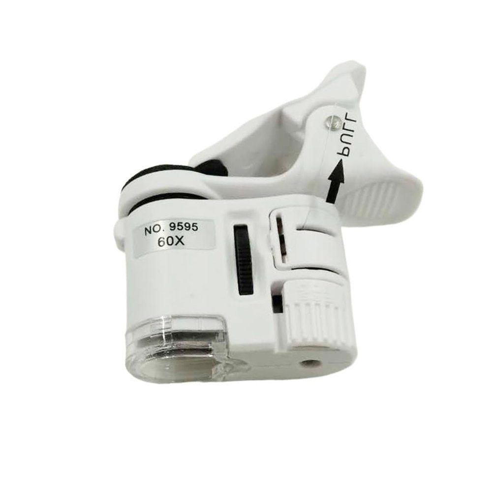 MVUYO Handheld LED with 60x Magnifying Glass Mini Portable Photo and Cash Verification Microscope