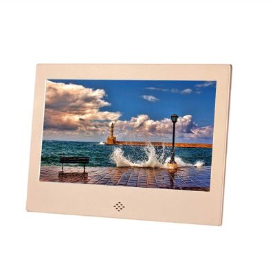 10-Inch Digital Photo Frame with Human Body Induction, Metal Shell, Video Player & Music Support, Silver  Remote Control & Multiple Format Playback