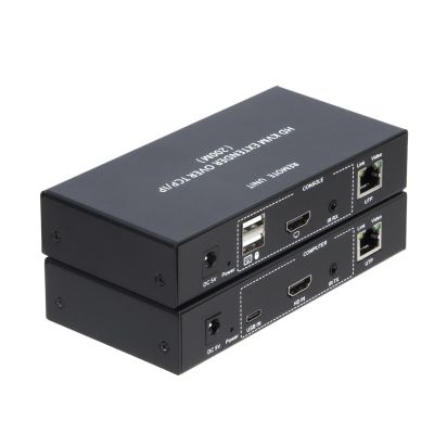 HD KVM Network Cable 200M TCP/IP Extender, CAT5E/6 Network Cable 1080P HDMI/DVI Transmission Plug and Play TCP/IP Cross-Device Control Supports One-to-One and One-to-Many