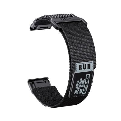 22/26mm QuickFi Nylon Woven Strap For Garmin Fenix 8 7 7X 6 6X Pro 5 5X Plus MARQ Series Replace Bracelet Band Correa Accessories(Black Grey,22mm(MARQ series))