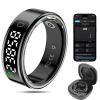 MagLoop Smart Ring Health Tracker for Men/Women,Fitness Ring Sleep Tracker with LED Display Sreeen,Fast Charging,Health and Sleep Monitoring,Motion Tracking,Female Cycle,Waterproof(Black,8) view 1