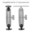 Xik 1.5 Ball Mount Base with Aluminum Alloy AMPS Hole Round Plate, 1.5-inch Ball Base with Fish Finder Mount, Marine GPS AccessoriesCompatible with RAM Mounts C Size 1.5 Ball Double Socket Arm view 2