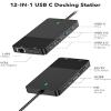 12-in-1 USB C Docking Station with Dual 4K HDMI, VGA, Gigabit Ethernet, 100W PD Charging, 4 USB Ports, SD/TF Card Reader for MacBook/Windows/Laptop view 2