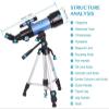 Telescope, 70Mm Aperture 400Mm Astronomical Refracting Telescope for Kids BeginnersTelescope with Carry Bag, Phone Adapt view 3