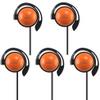 EXMAX SE-55 Foamless Wired Single Headphone 3.5mm Ear-Hook Headphone Big Large Speaker Style for EXD-101 EX-200N ELGT-470 Wireless Tour Guide Receiver Podcast Laptop (Left-Side Earphone, 5 Pack) view 1