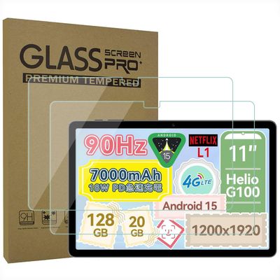 AKNICI 2-Pack Tempered Glass Screen Protector for BNCF Bpad 11 Tablet 11 Inch, Ultra Clear Transparency Anti-Scratch 9H Hardness