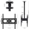 Multifunction Double Screen Ceiling TV Mount, Adjustable Tilt Swivel TV Bracket, Fits Most 32-60inch LED Screen Display TV Mount TV Stand view 2