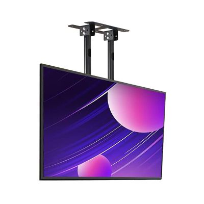 Adjustable Ceiling TV Mount Bracket, Double Pole Single Screen TV Mount, Tilt Telescopic Ceiling TV Mount Bracket, Fits 60-100 Inch Low Profile TVsBlack 1 1.6m