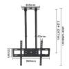 Adjustable Ceiling TV Mount Bracket, Double Pole Single Screen TV Mount, Tilt Telescopic Ceiling TV Mount Bracket, Fits 60-100 Inch Low Profile TVsBlack 1 1.6m view 2