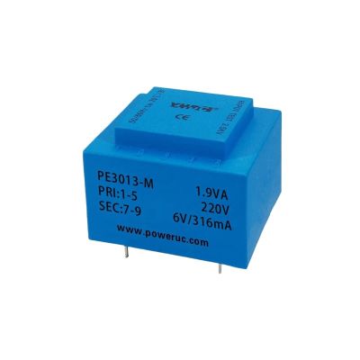 PE3013-M 1.9VA 230V/6V/7.5V/9V/12V/15V/18V/24V Expory Resign Encapsulated Safety Isolating Transformer PCB Welding Power(1.9VA 230V 9V)