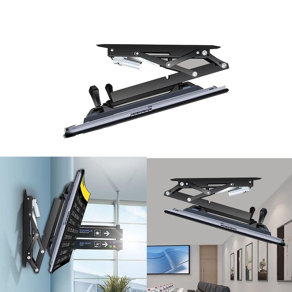 Adjustable Ceiling TV Mount Bracket,Motorized TV Mount,0-85 Flip Down Ceiling TV Mount Hidden Drop Down TV Lift,Electric TV Lift with Auto Lifting,Fits 32-70 Inch TVs Motoriz
