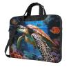 14 Inch Laptop Shoulder Bag For Men Women,Waterproof Briefcase Messenger Bag Ocean Animal Turtle Laptop Sleeve Bag W/Strap Handle view 1