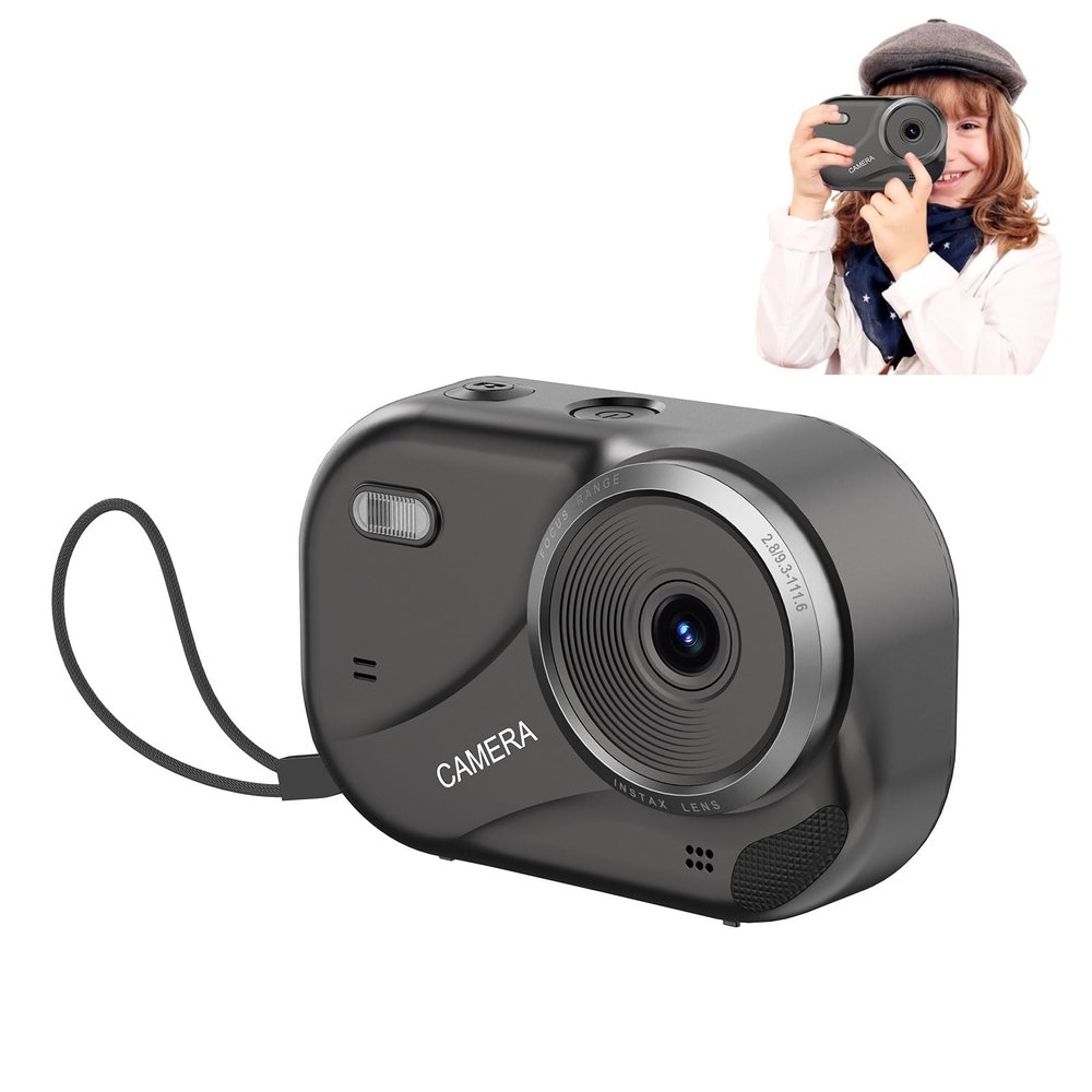 EBTOOLS 4K Digital Camera, 16X Digital Zoom, 48MP Anti Shake, with Flashlight 32GB Card, 2.4inches Screen, Portable Compact Point and Shoot Camera for Vlogging, Teens Adult Beginner (Black)