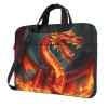 15.6 Inch Laptop Shoulder Bag For Men Women,Waterproof Briefcase Messenger Bag Dragon King In Fire Laptop Sleeve Bag W/Strap Handle view 1