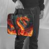15.6 Inch Laptop Shoulder Bag For Men Women,Waterproof Briefcase Messenger Bag Dragon King In Fire Laptop Sleeve Bag W/Strap Handle view 2
