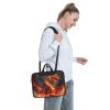 15.6 Inch Laptop Shoulder Bag For Men Women,Waterproof Briefcase Messenger Bag Dragon King In Fire Laptop Sleeve Bag W/Strap Handle view 3