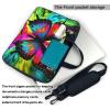 14 Inch Laptop Shoulder Bag For Men Women,Waterproof Briefcase Messenger Bag Colorful Butterfly Laptop Sleeve Bag W/Strap Handle view 3
