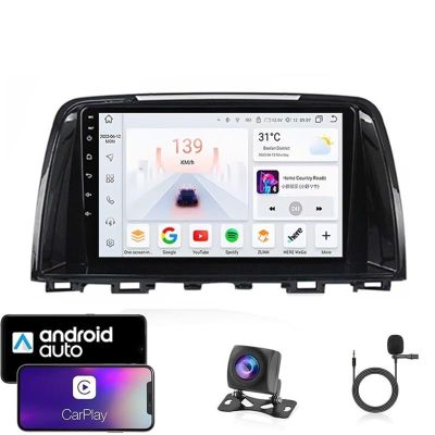 9" Android 15 Car Stereo for Mazda 6 2012-2017 | Wireless CarPlay & Android Auto | Plug & Play GPS Navigation | Free Backup Camera | Retains Steering Wheel Controls