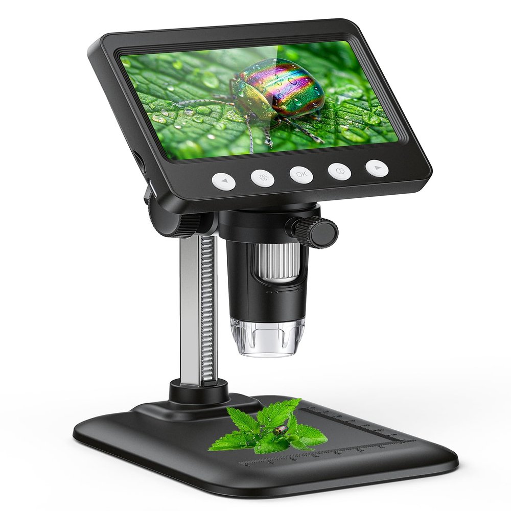 4.3" Digital Microscope for Adults, SKYEAR Coin Microscope 1000X Magnification with 8 Ajustable LED Fill Lights, USB Microscope for Windows/MacOS, Coin Collection Supplies