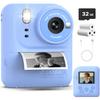 Okaloka Kids Instant Print Camera Toys,1080P HD Toddler Digital Video Camera,Christmas Birthday Gifts for Girls Boys Age 3-12 Year Old - 32G SD Card Included (Blue) view 1