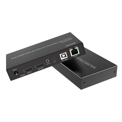20KM Fiber Extender Over TCP/IP 4K 60Hz HDMI-Compatible RJ45 Interface to 150M USB KVM Fiber Transceiver Support Mouse Keyboard