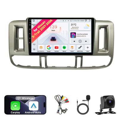 8CORE 8+128GB 13 Car Radio Stereo for Nissan X-Trail Xtrail 2001-2006 - 9" IPS Touch Screen, Upgrade Dash Kit with CarPlay & Android Auto, GPS Navigation, Bluetooth 5.0, WiFi, SWC, 5G, DSP
