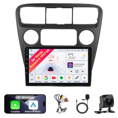 8CORE 4+64GB 13 Car Radio Stereo for Honda Accord 6 1997-2001 - 9" IPS Touch Screen, Upgrade Dash Kit with CarPlay & Android Auto, GPS Navigation, Bluetooth 5.0, WiFi, SWC, 5G, DSP