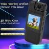 Yoidesu 4K Body Camera 128GB Worn Camcorder Wearable Body Cam with 180 Rotatable Lens Motion Detection LCD Screen for Travel Cycling Security view 2