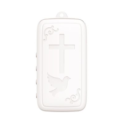 AHEHOLY Mini Bible Player with Selected KJV Scriptures, Psalms, Prayers & Hymns, Key-Sized Rechargeable Christian Gift, Ivory White, Not a Full Bible