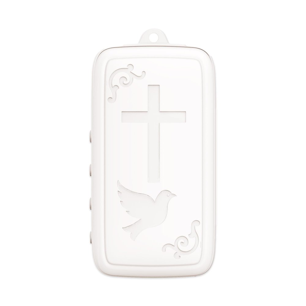 AHEHOLY Mini Bible Player with Selected KJV Scriptures, Psalms, Prayers & Hymns, Key-Sized Rechargeable Christian Gift, Ivory White, Not a Full Bible