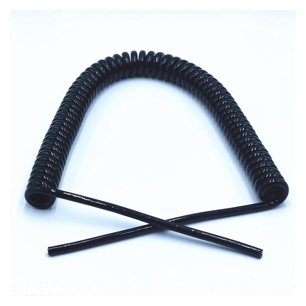 2-core Spring Telescopic Wire Spiral Cable, Black Power Cord Expandable Wire, 24AWG-14AWG 2.5 M 5 M 7.5 M,(2 Core 17awg,Line Length 7.5m)(2 Core 14awg,Line Length 2.5m)