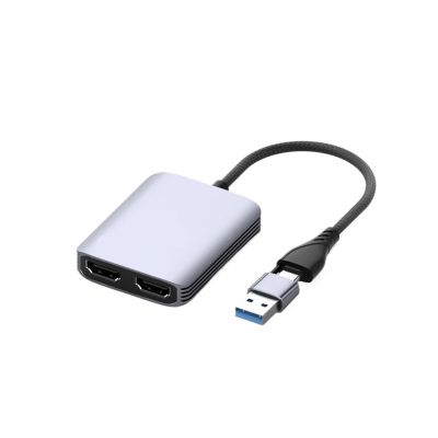 Hagibis USB-A/C to HDMI-Compatible Adapter MST M>oni>tor Converter Triple Display Compatible with M1/M2/M3(USB A C to Dual HDMI)