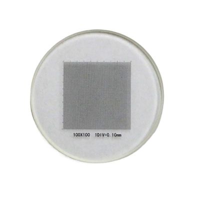 1pc Optical Scale Glass Lens Cross Net Ruler DIV 0.1mm Grid Scale Value Precise Micrometer Ruler for Meticle Microscope(Diameter 20mm)