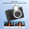 GOWENIC 1MP 720P HD Digital Camera, Retro Vlog Camera with 4X Zoom, Type C Charging & Wrist Strap for Travel Photography Vlogging Family Parties view 3