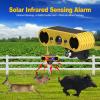 ASHATA Solar Infrared Sound and Light Alarm Motion Sensor, 13 Sounds 129 Decibels Loud Noise Maker Motion Detector, Water Proof Flash Warning Strobe Security Alarm System view 4