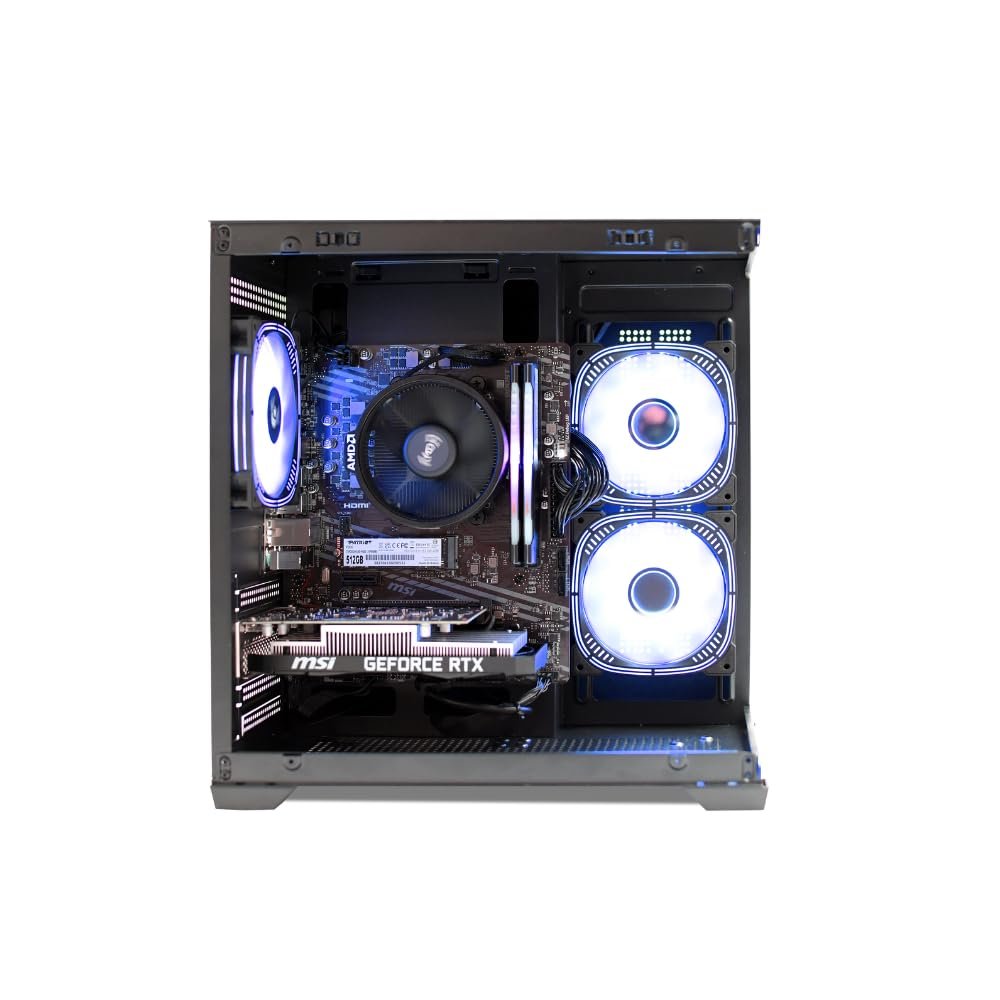 NSX GAMING Pc AMD Ryzen 5 5500, RTX 3050 6G, 16 Gb Ram DDR4, SSD 512 GB NMVE M.2, WiFi and Bluetooth Ready, Win 11, Keyboard and Mouse RGB