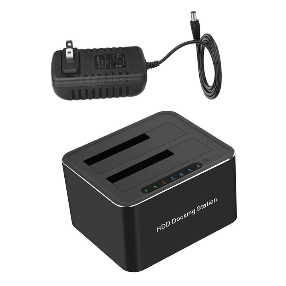 KONTONTY USB 3.0 to External Drive Docking Station Offline Clone Feature Compatible 2.5 and 3.5 Inch UASP Supported for Transfer