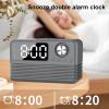 VBESTLIFE 15W Fast Wireless Charger with Bluetooth Speaker and Alarm Clock Radio, 4 in 1 Wireless Charging Station for Phones with FM Radio for Bedroom (Grey) view 3