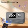 VBESTLIFE 15W Fast Wireless Charger with Bluetooth Speaker and Alarm Clock Radio, 4 in 1 Wireless Charging Station for Phones with FM Radio for Bedroom (Grey) view 4