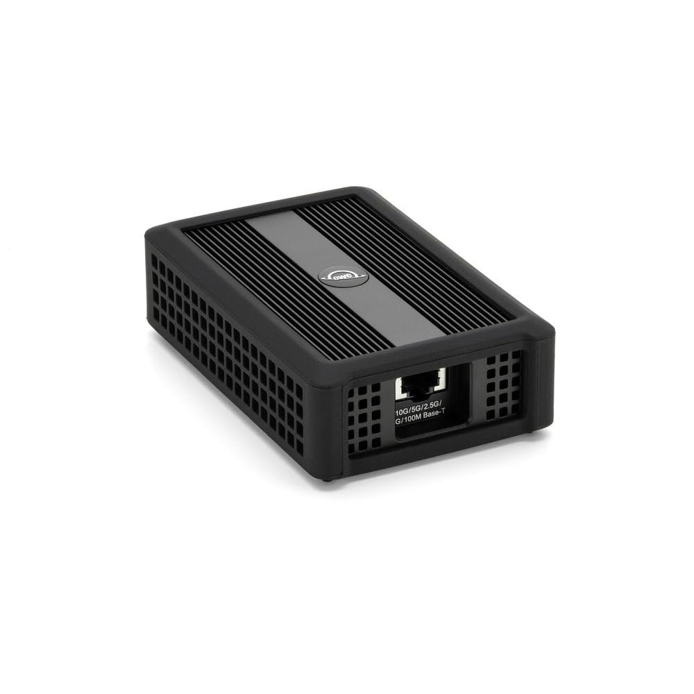 OWC Thunderbolt 4 10G Ethernet Adapter, for High-Speed Network Connections, RJ45 Port Supports 10Gb/s, 5Gb/s, 2.5Gb/s, 1Gb/s and 100Mb/s Base-T, Compatible with Thunderbolt 4 Host Ports