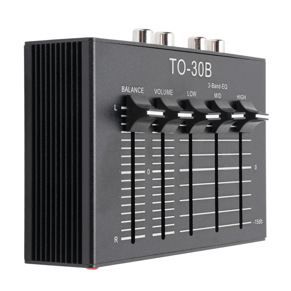 CUIFATI 2 Channel Digital Sound Equalizer, Phono Preamp Pro Preamplifier with Left Right Channel Balance, Volume Control, 3 Band Equalization, HiFi, Isolated Power Supply