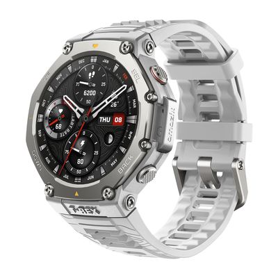 Amazfit Refurbished T-Rex 3 Rugged Military Smart Watch 48mm, GPS, Offline Maps, 100m Water-Resistant, Outdoor Fitness Smartwatch for Men, 170 Sport Modes, AI, Voice Control, Renewed (Grey)