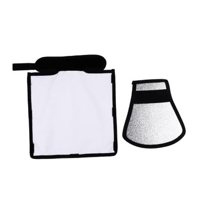 DIYEAH 2Pcs Photography Light Reflector and Diffuser Durable Soft Flash Light Barrier for Studio and Outdoor Photography Portable and Easy to Shape Essential for Lighting
