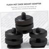 POPETPOP 4Pcs Aluminum Alloy Hot Shoe Mount Adapter Dual Cold Shoe Converter with Tripod Screw for LED Lights Microphones and Monitors Compatible with DSLR and Camcorders view 3
