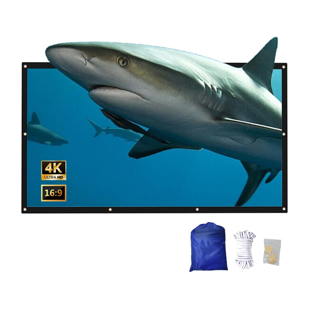 4K HD Movie Projection Screen, Portable Outdoor Foldable Screen, Anti-Crease for Indoor Home Theater Film Night Party Camping(180"(16:9))