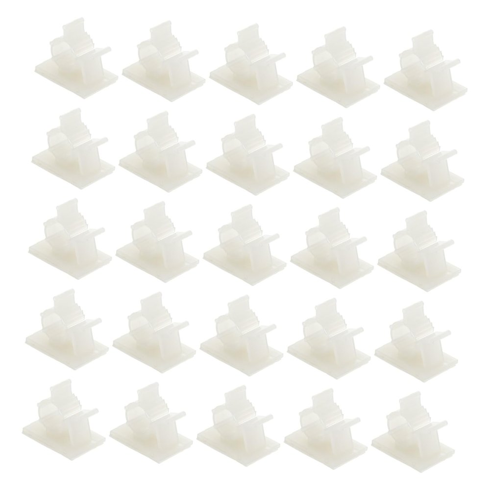 POPETPOP 100Pcs Adjustable Self-Adhesive Cable Clips for Wire Management White Cord Organizers for Home Office Desk Easy Installation Cable Holders